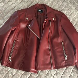 Express cropped leather jacket - size XL